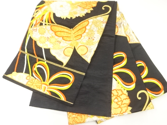 7344426: JAPANESE KIMONO / ANTIQUE FUKURO OBI / SILK / WOVEN